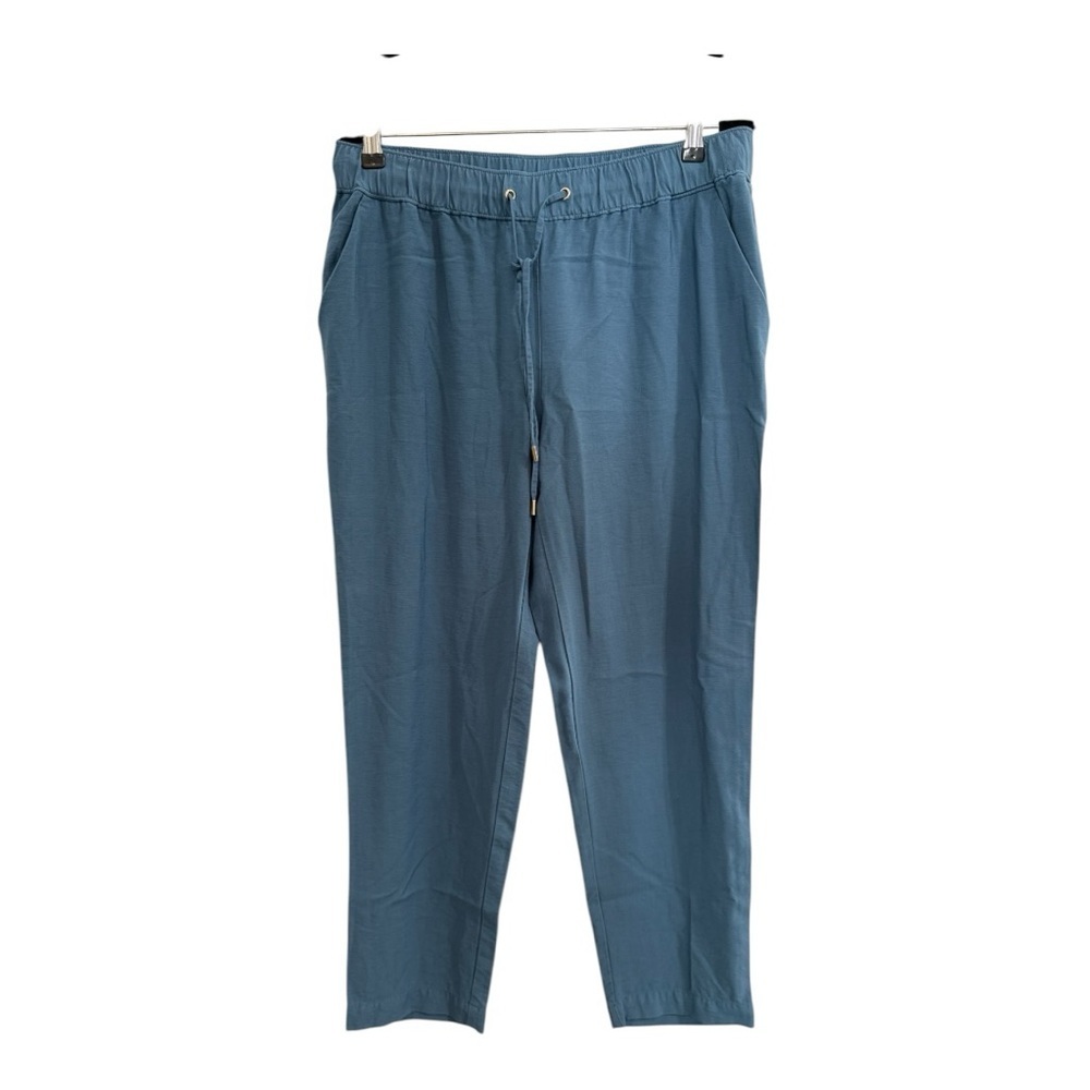 Loft Pull On Straight Leg Pants Blue Rayon Blend Size Medium